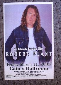 ROBERT PLANT rare Concert tour poster promotional collectible