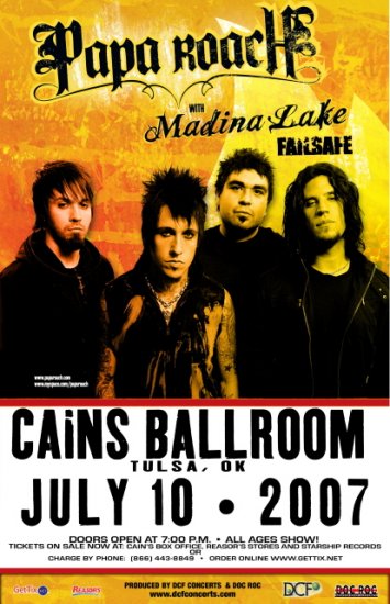PAPA ROACH madina lake FAILSAFE promo CONCERT POSTER collectible