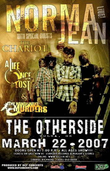 NORMA JEAN the chariot CONCERT POSTER a life once lost collectible