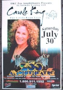 CAROLE KING rare promotional CONCERT poster Collectible