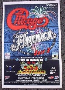 CHICAGO & AMERICA rare promotional Concert tour poster Collectible