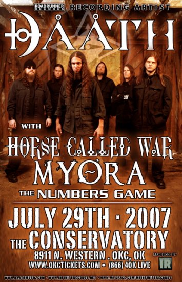 DAATH horse called war Myora Concert tour poster Collectible