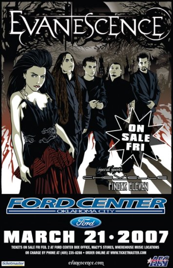 EVANESCENCE finger eleven Chevelle CONCERT poster collectible