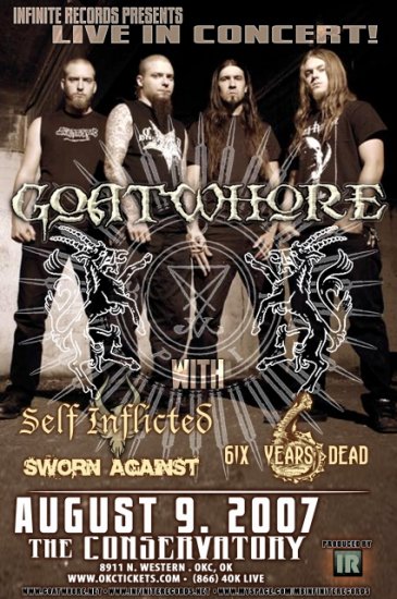 GOATWHORE self inflicted concert tour poster 6 yrs dead collectible
