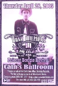 HANK WILLIAMS III rare CONCERT poster promotional collectible