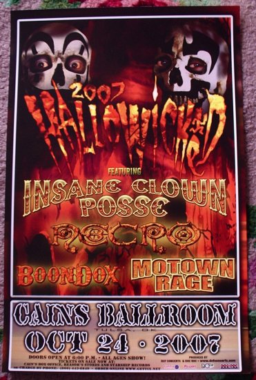 INSANE CLOWN POSSE promotional CONCERT poster Boondox collectible