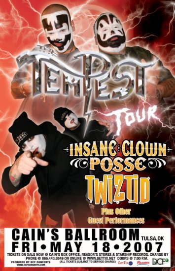 INSANE CLOWN POSSE rare TWIZTID concert poster collectible