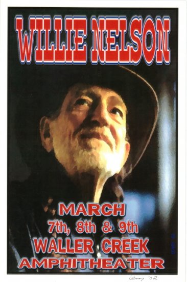 WILLIE NELSON rare promotional CONCERT poster collectible