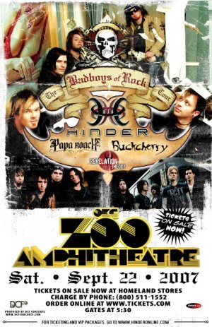 HINDER papa roach BUCKCHERRY promotional concert poster collectible