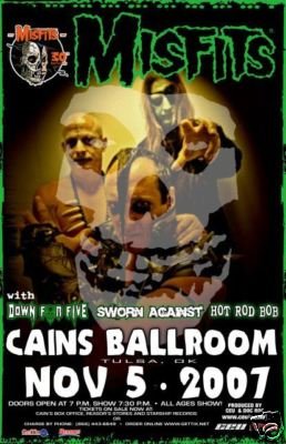 MISFITS rare promotional CONCERT poster down for five collectible