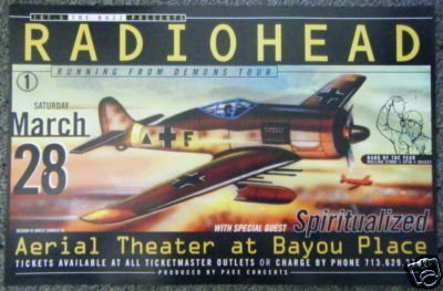 RADIOHEAD spiritualized rare promotional concert poster collectible