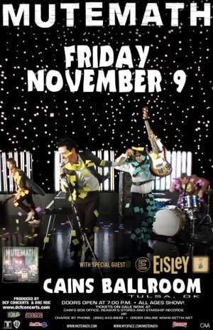 MUTEMATH rare promotional CONCERT POSTER eisley collectible