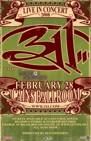 311 born a number Promotional CONCERT poster