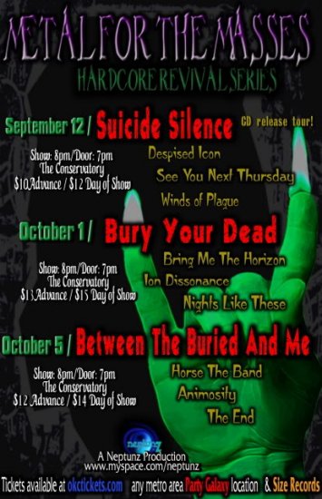 Bury Your Dead with Suicide Silence 11" x 17" Concert Poster