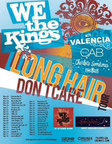 We The Kings with Valencia & The Cab & Charlotte Sometimes 11" x 15" Concert Poster