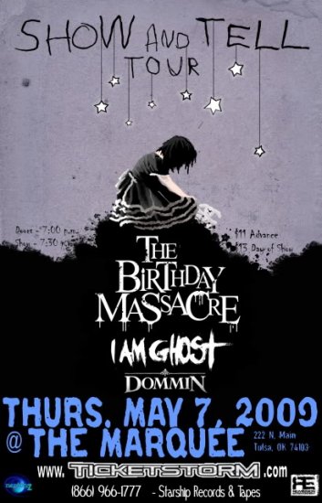 Birthday Massacre with I Am Ghost & Dommin 11" x 17" Concert Poster