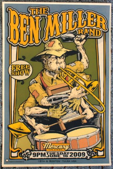 Ben Miller Band promotional Thom Self 13" x 19" Concert Poster