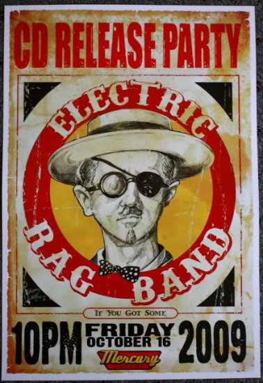 Electric Rag Band promotional Thom Self 13" x 19" Concert Poster