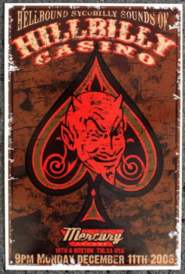 Hillbilly Casino promotional Thom Self 13" x 19" Concert Poster