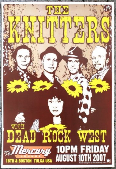 The Knitters with Dead Rock West promotional Thom Self 13" x 19" Concert Poster