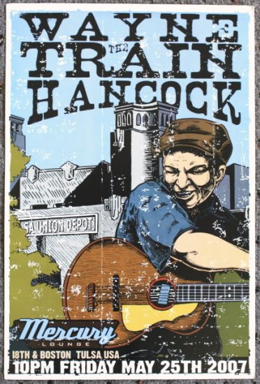 Wayne The Train Hancock promotional Thom Self 13" x 19" Concert Poster