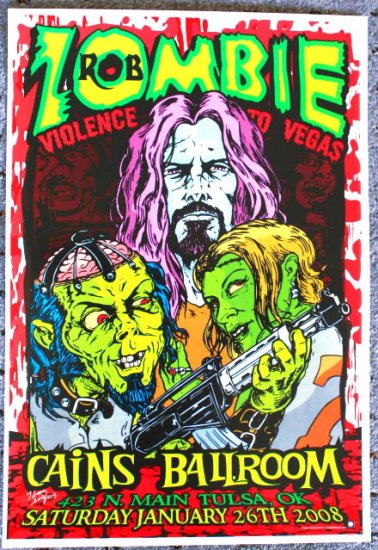 Rob Zombie with Violence to Vegas promotional Thom Self 13" x 19" Concert Poster
