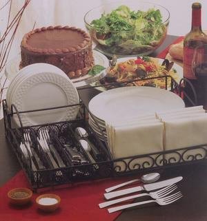 NEW 57-pc Black Scroll Iron Buffet Set