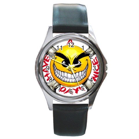 Have a Nice Day Round Metal Watch