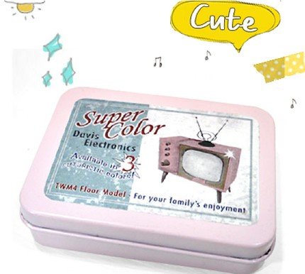 Sweet Retro Style Advertizement Pink Television For Business Cards Name Cards Little Trinkets
