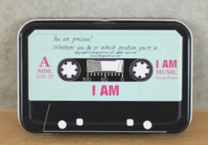 Quirky Retro Style Cassette Tape With Words Metal Box For Business Cards Name Cards Little Trinkets