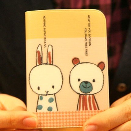Cute Shinzi Katoh Bear And Rabbit Talking Name Credit Card Case Holder