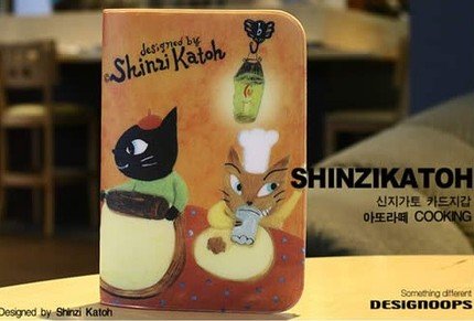 Cute Shinzi Katoh Cooking Cats Name Credit Card Case Holder