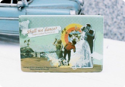 Fun Retro Style Doma Shall We Dance Name Credit Card Case Holder