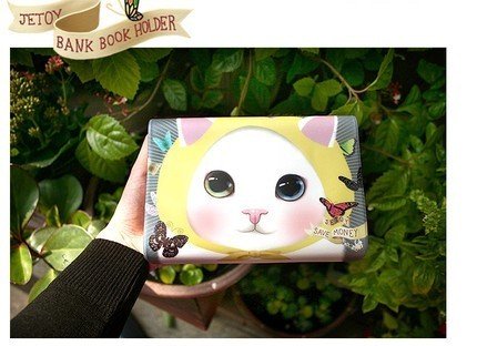 Cute Jetoy Choo Choo Cat Butterflies Multi Purpose Big Bank Passport Holder Case