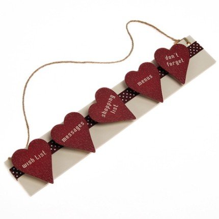 BIG Sweet Zakka Style Red Hearts Shopping List Wish Messages Menu Peg Note Memo Clipboard Holder