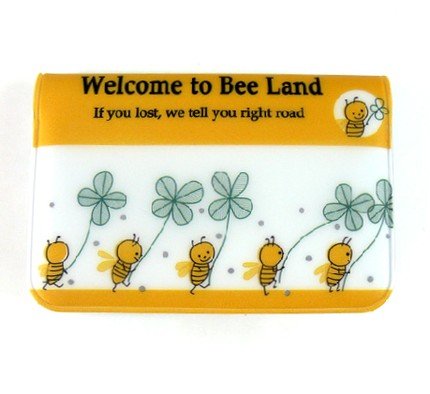 Cute And Sweet Bumble Bee And Flowers Cartoon Name Credit Card Case Holder