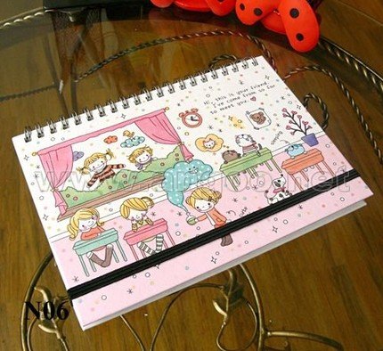 Sweet Simple Pink Children Cartoon Any Year Planner Diary