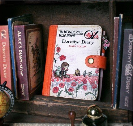 Lovely Wizard Of Oz Dorothy Any Year Daily Planner Diary With Faux Leather Cover Pen And Stickers