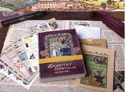 Classic Wizard Of Oz Ilustrations Any Year Daily Planner Diary And 12 Sheets Stickers
