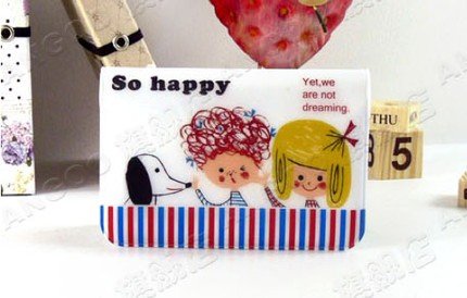 Cute Children Kids Dog Cartoon Name Credit Card Case Holder