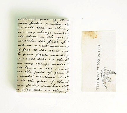 Really Nice Cursive Font Writing Pattern Fabric Cloth Name Credit Card Case Holder