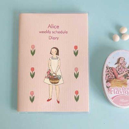 Sweetest Alice And Pink Tulips Theme Any Year SMALL Planner Diary Journal