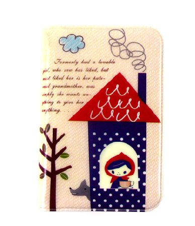 Sweet Zakka Style Little Red Riding Hood Cartoon Name Credit Card Case Holder