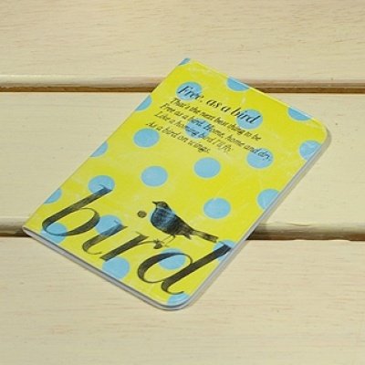Retro Yellow With Blue Polka Dots Free As A Bird Name Credit Card Case Holder