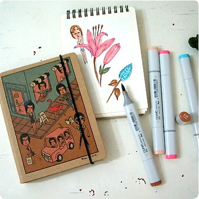 Fun Colorful Retro Style Cafe Street Design Year Planner Diary