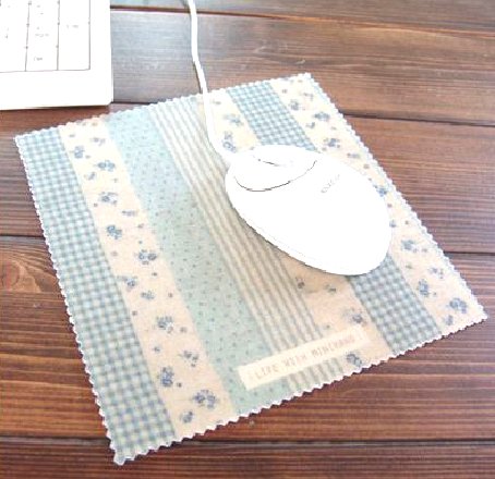 Sweet Zakka Blue Flowers Polka Dots Mouse Pad