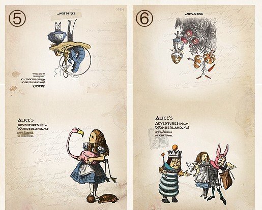 Alice In Wonderland Small Postcard Greeting Card 2 Cards Design 05 / 06