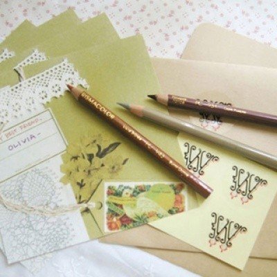 Retro Flower Lace Bird Ribbon Letterset Letter Set