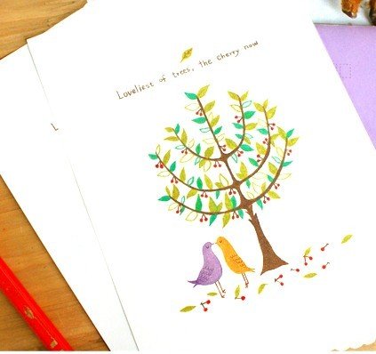 Zakka Trees and Birds Letter Set Letterset