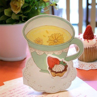 Sweet Cup Tea Cupcake Food Card Letterset Letter Set